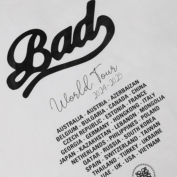Áo Phông Nữ Badblood World Tour W-Tee24-031 Tshirt Màu Trắng