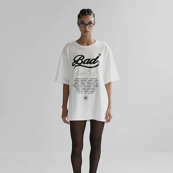 Áo Phông Nữ Badblood World Tour W-Tee24-031 Tshirt Màu Trắng