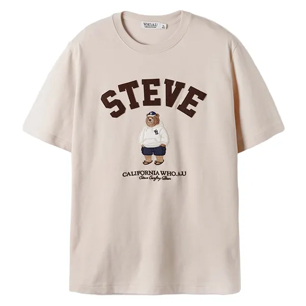 Áo Phông WHOAU Steve Bear Tshirt WHRAE3794U-BG Màu Be - 2