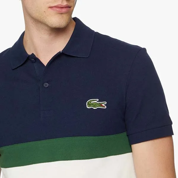 Áo Polo Lacoste Men's Regular Fit Colorblock Cotton Piqué PH1889 BW3 Màu Xanh Be Size 2