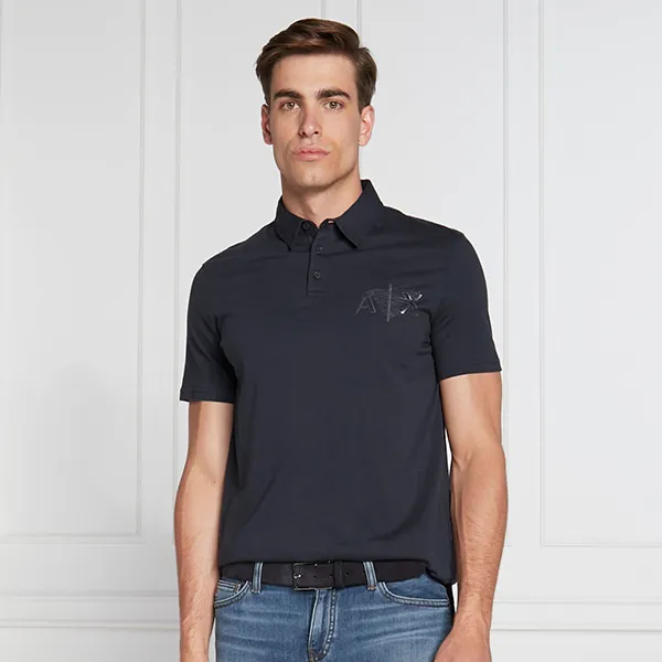 Áo Polo Nam Armani Exchange A/X Polo Shirt 6LZFHG ZJ5LZ GC03 Màu Đen Size XS