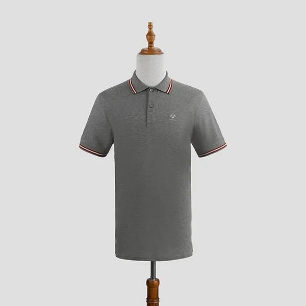 Áo Polo Nam Bally Viền Cổ Thêu Chữ Trước Ngực 603843 Màu Xám Size XS - Thời trang - Vua Hàng Hiệu
