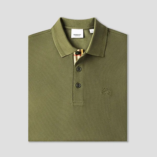 Áo Polo Nam Burberry Eddie With Equestrian Knight Embroidered 8067586 Màu Xanh Olive Size XS - Thời trang - Vua Hàng Hiệu