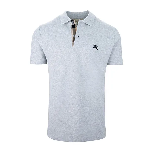 Áo Polo Nam Burberry Oxford Logo Embroidered Polo 8036249 Màu Xám Size XS