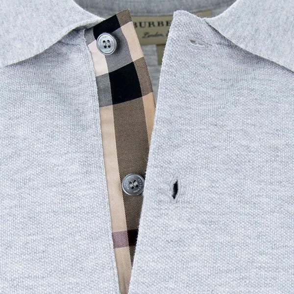 Áo Polo Nam Burberry Oxford Logo Embroidered Polo 8036249 Màu Xám Size XS