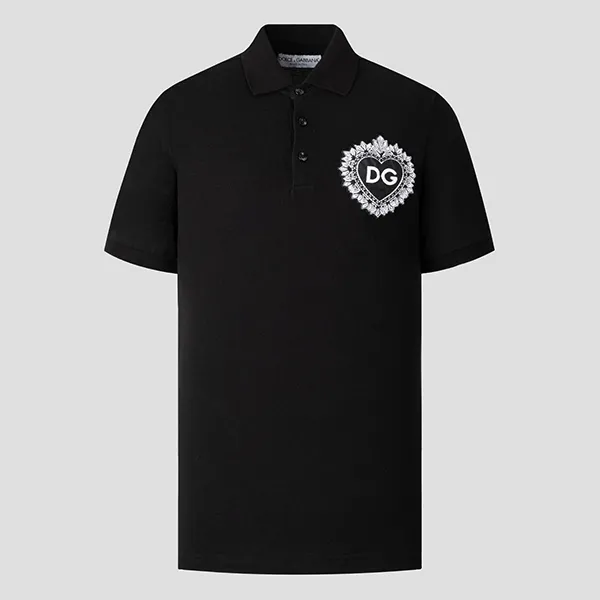 Áo Polo Nam Dolce & Gabbana D&G Heart Polo Shirt G8KI2Z G7L8M Màu Đen Size 44