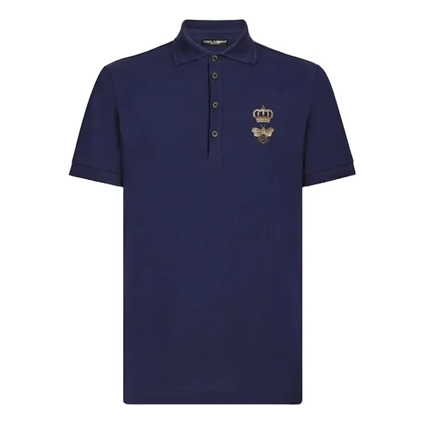 Áo Polo Nam Dolce & Gabbana D&G Polo Shirt G8LZ1Z Màu Xanh Navy Size 44