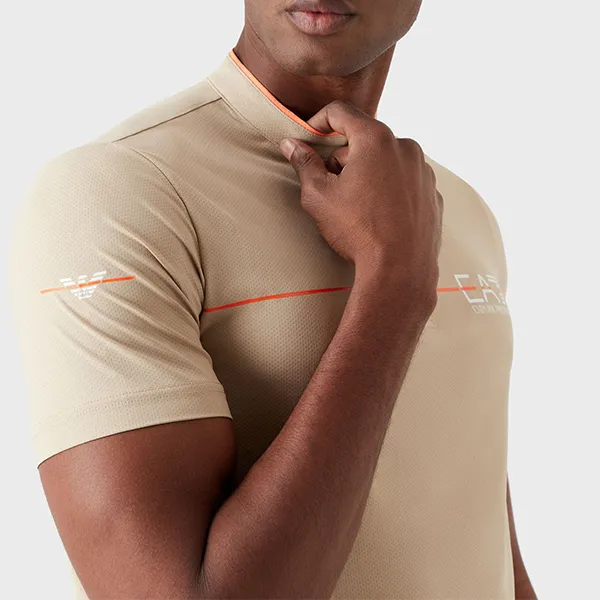 Áo Polo Nam Emporio Armani EA7 Tennis Pro Serafino Lined Polo Shirt Màu Be Size S - Thời trang - Vua Hàng Hiệu