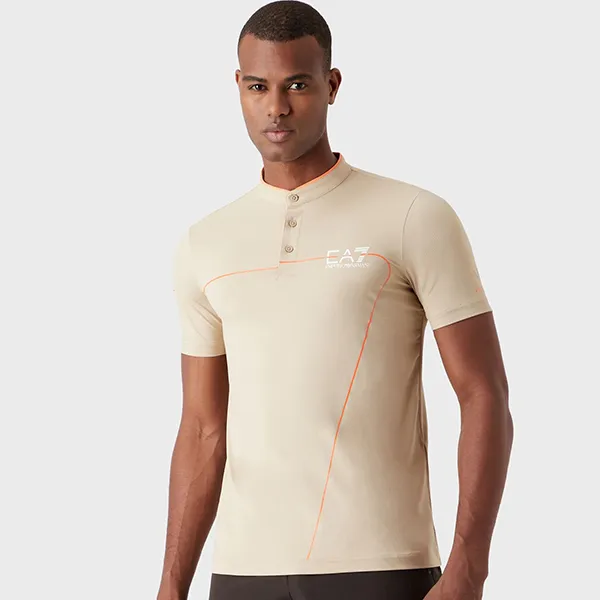 Áo Polo Nam Emporio Armani EA7 Tennis Pro Serafino Lined Polo Shirt Màu Be Size S - Thời trang - Vua Hàng Hiệu