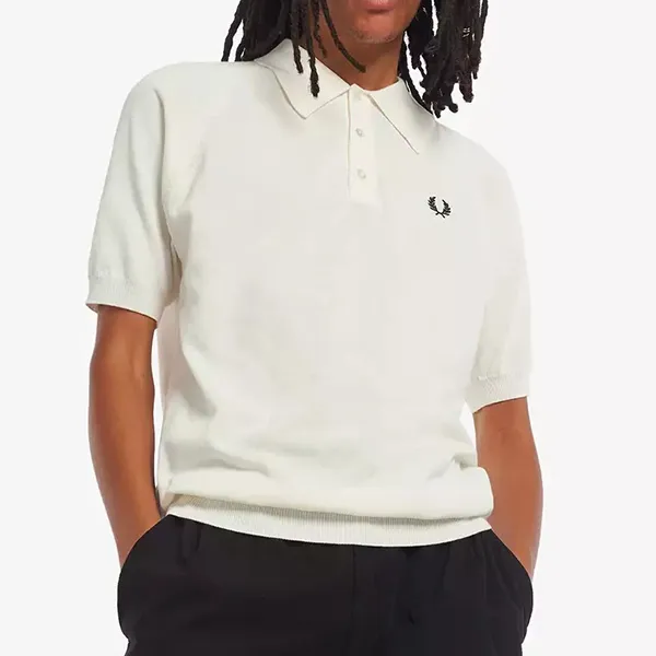 Áo Polo Nam Fred Perry K7303 Raglan Sleeve Knit Polo Shirt Màu Trắng Kem Size S - Thời trang - Vua Hàng Hiệu