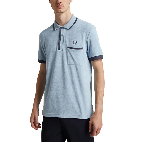 Áo Polo Nam Fred Perry Re-Issue Towelling Polo Shirt Màu Xanh Dương Size S - Thời trang - Vua Hàng Hiệu