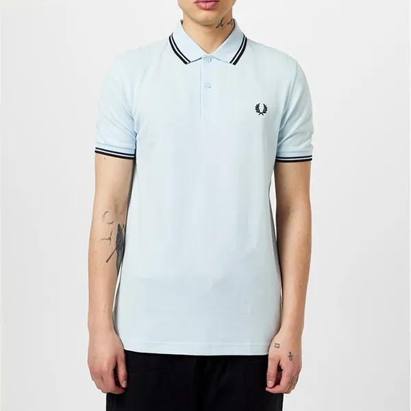 Áo Polo Nam Fred Perry Short Sleeve Twin Tipped Polo Shirt Màu Xanh Da Trời Size S - Thời trang - Vua Hàng Hiệu
