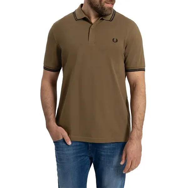 Áo Polo Nam Fred Perry Twin Tipped Polo Shirt Màu Nâu Size S