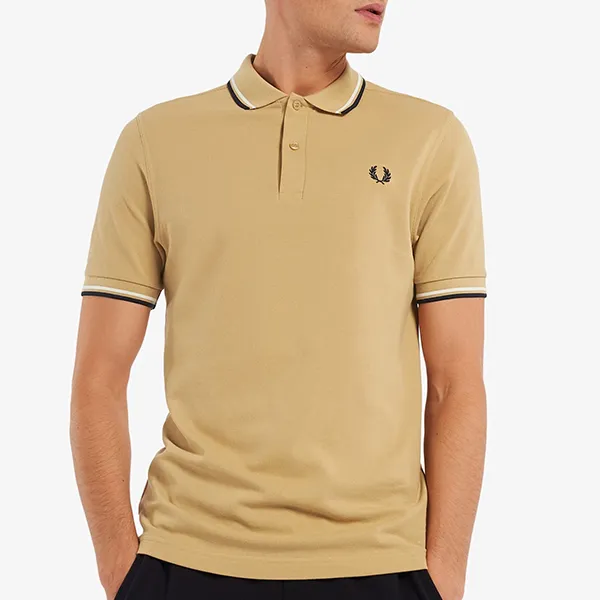 Áo Polo Nam Fred Perry Twin Tipped Polo Shirt M3600 Màu Be Size S - Thời trang - Vua Hàng Hiệu