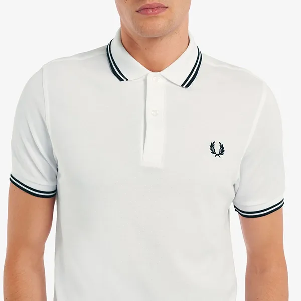 Áo Polo Nam Fred Perry Twin Tipped Short-Sleeved Polo Shirt M3600 Màu Trắng Size M - Thời trang - Vua Hàng Hiệu
