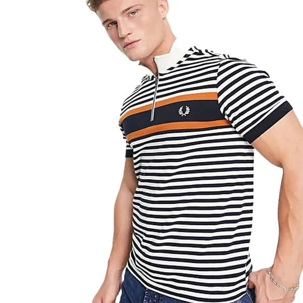 Áo Polo Nam Fred Perry Zip Neck Polo In Cream Stripe Kẻ Đen Size XS - Thời trang - Vua Hàng Hiệu