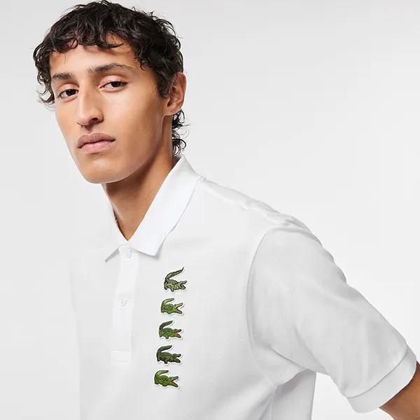 Áo Polo Nam Lacoste Croc Badge PH3474 - 001 Màu Trắng Size 3 - Thời trang - Vua Hàng Hiệu