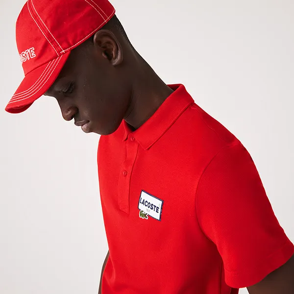 Áo Polo Nam Lacoste Heritage Regular Fit Badge Cotton Piqué PH2027 WTU Màu Đỏ Size 2 - Thời trang - Vua Hàng Hiệu