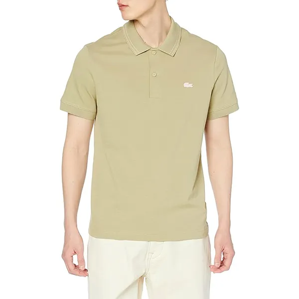 Áo Polo Nam Lacoste Men's Cotton Piqué Shirt PH9116 - 99 Màu Be Size 3 - 1