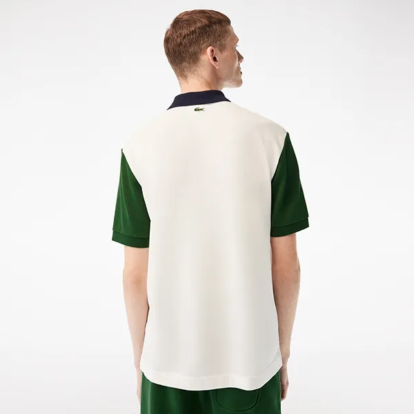 Áo Polo Nam Lacoste Men's Loose Fit Organic Cotton Shirt PH7822 XP7 Màu Trắng - 4