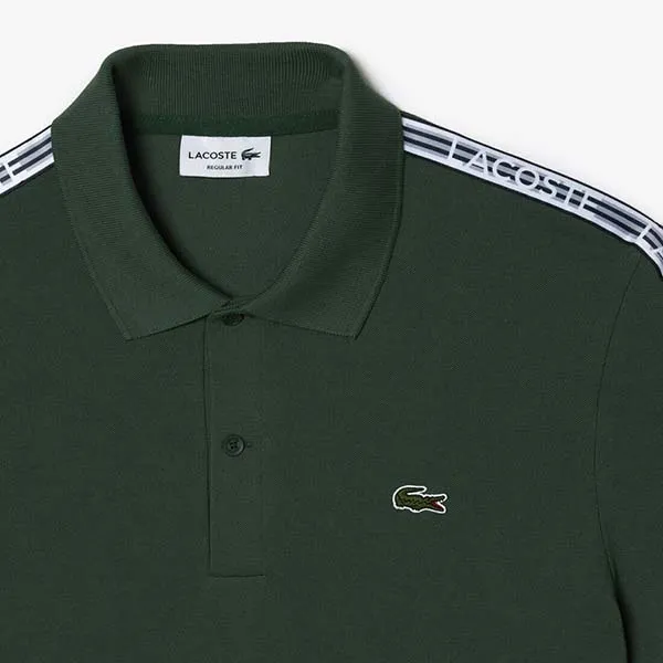Áo Polo Nam Lacoste Men's Regular Fit Logo Stripe Stretch Cotton PH5075 SMI Màu Xanh Lá Size 2