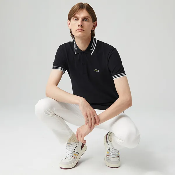 Áo Polo Nam Lacoste Men's Regular Fit Striped PH0240.40S Màu Đen Size 2