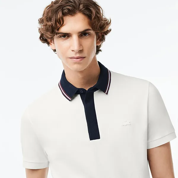 Áo Polo Nam Lacoste Men's Smart Paris Color-Block Collar PH6238-70V Màu Trắng Size 5 - Thời trang - Vua Hàng Hiệu