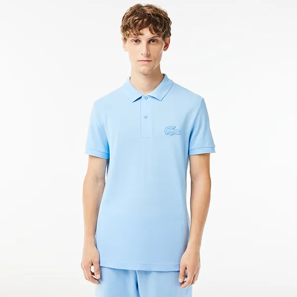 Áo Polo Nam Lacoste Regular Fit Quilted Crocodile Badge PH2100 - HBP Màu Xanh Blue Size 5 - Thời trang - Vua Hàng Hiệu