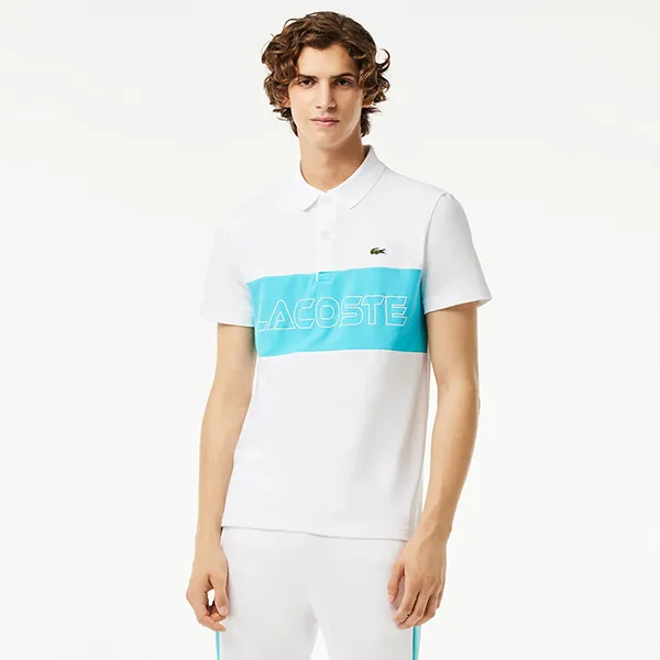 Áo Polo Nam Lacoste Regular Piqué Colour Block PH1470 - RI6 Màu Trắng Size 4 - Thời trang - Vua Hàng Hiệu