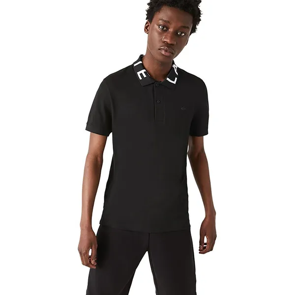 Áo Polo Nam Lacoste Slim Fit Lettered Neck Light Polo Shirt PH7647 Màu Đen Size XS