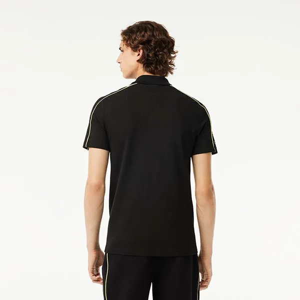 Áo Polo Nam Lacoste Slim Fit Movement Shirt Technical Piqué PH1426 6VT Màu Đen Size 3 - 4