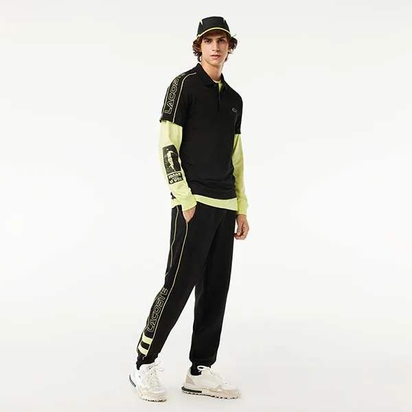 Áo Polo Nam Lacoste Slim Fit Movement Shirt Technical Piqué PH1426 6VT Màu Đen Size 3 - 1