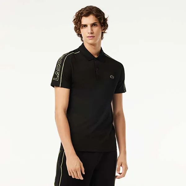 Áo Polo Nam Lacoste Slim Fit Movement Shirt Technical Piqué PH1426 6VT Màu Đen Size 3 - 3