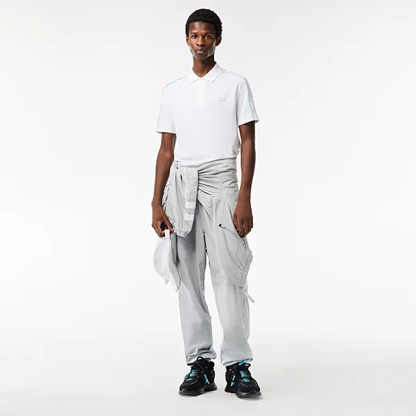 Áo Polo Nam Lacoste Tech Piqué Movement PH1426 51 RI6 Màu Trắng Size 3