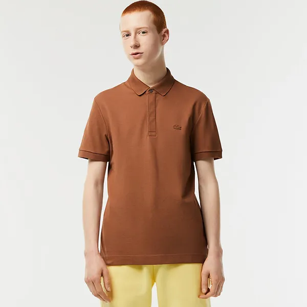 Áo Polo Nam Lacoste Stretch Cotton Polo Shirt PH5522 Màu Nâu Đậm Size 3