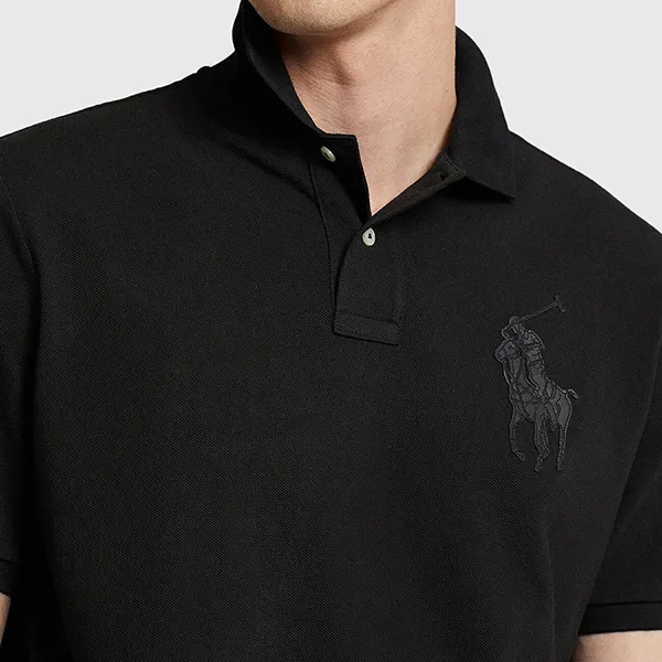 Áo Polo Nam Ralph Lauren Classic Fit Leather-Pony Mesh 220001 - BLK Màu Đen Size M - Thời trang - Vua Hàng Hiệu