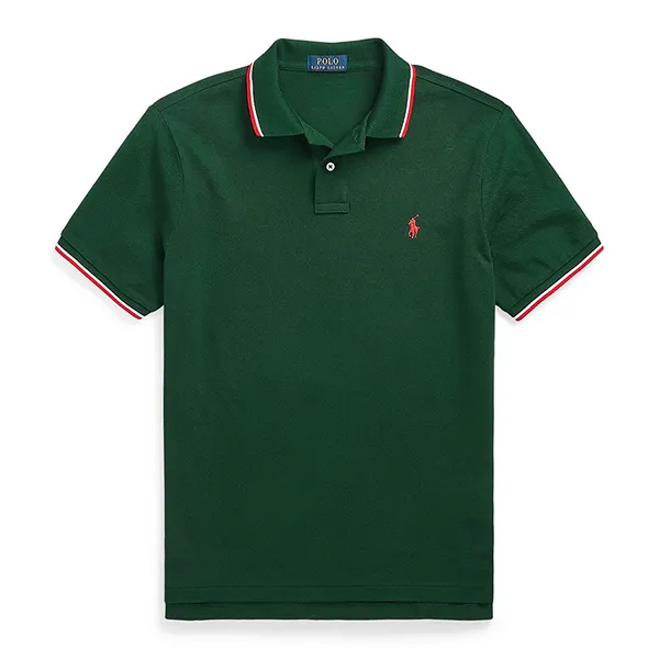 Áo Polo Nam Ralph Lauren Custom Slim Fit Piped Shirt 275039 Màu Xanh Green Size S - Thời trang - Vua Hàng Hiệu