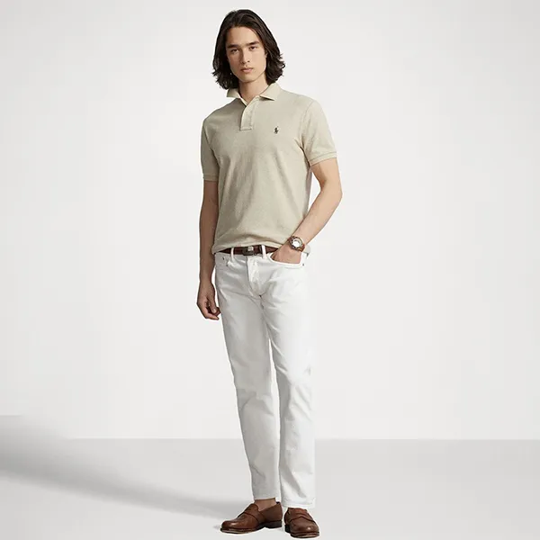Áo Polo Nam Ralph Lauren Short Sleeve Shirt 735389 Màu Kem Size XS - Thời trang - Vua Hàng Hiệu