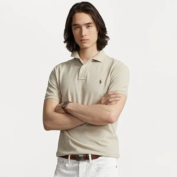 Áo Polo Nam Ralph Lauren Short Sleeve Shirt 735389 Màu Kem Size XS - Thời trang - Vua Hàng Hiệu