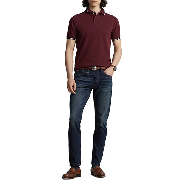 Áo Polo Nam Ralph Lauren Slim Fit 275040 - WINE RED Màu Đỏ Mận Size S - Thời trang - Vua Hàng Hiệu