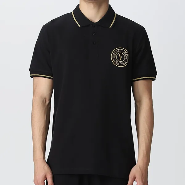 Áo Polo Nam Versace Jeans Couture Logo Embroidered Polo Shirt 74GAGT06CJ01T Màu Đen Size XS - Thời trang - Vua Hàng Hiệu