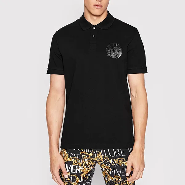 Áo Polo Nam Versace Jeans Couture Vemblem 73GAGP03 Nero Regular Fit Màu Đen Size S - Thời trang - Vua Hàng Hiệu