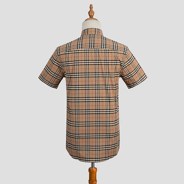 Áo Sơ Mi Cộc Tay Nam Burberry 8020965 Màu Camel Size M