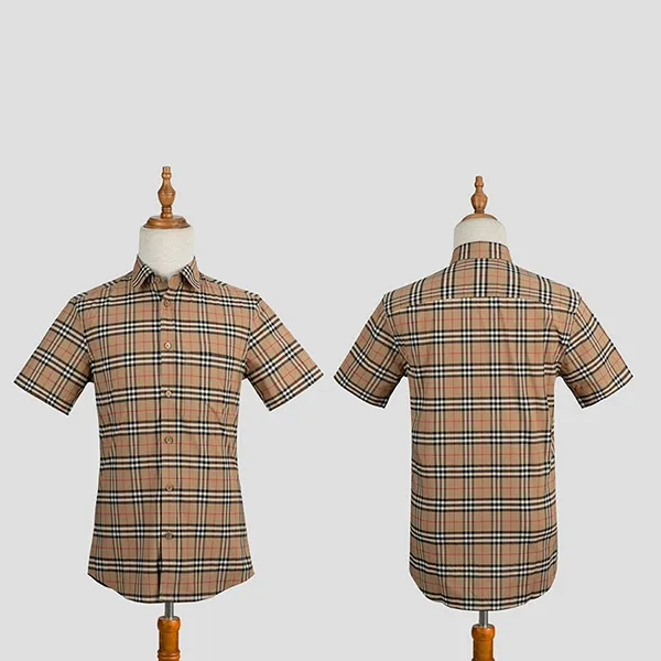 Áo Sơ Mi Cộc Tay Nam Burberry 8020965 Màu Camel Size M