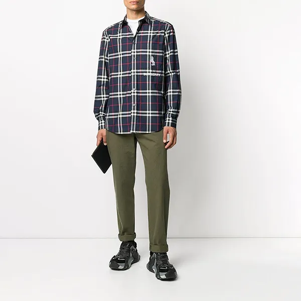 Áo Sơ Mi Nam Burberry Unicorn Patch Check Shirt In Navy IP Check 8073492 Màu Xanh Navy Size XS - Thời trang - Vua Hàng Hiệu