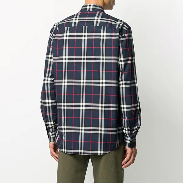 Áo Sơ Mi Nam Burberry Unicorn Patch Check Shirt In Navy IP Check 8073492 Màu Xanh Navy Size XS - 4