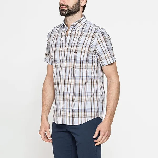 Áo Sơ Mi Nam Carrera Jeans Short Sleeved Shirt 213C1230A_B77 Họa Tiết Kẻ Sọc Size M