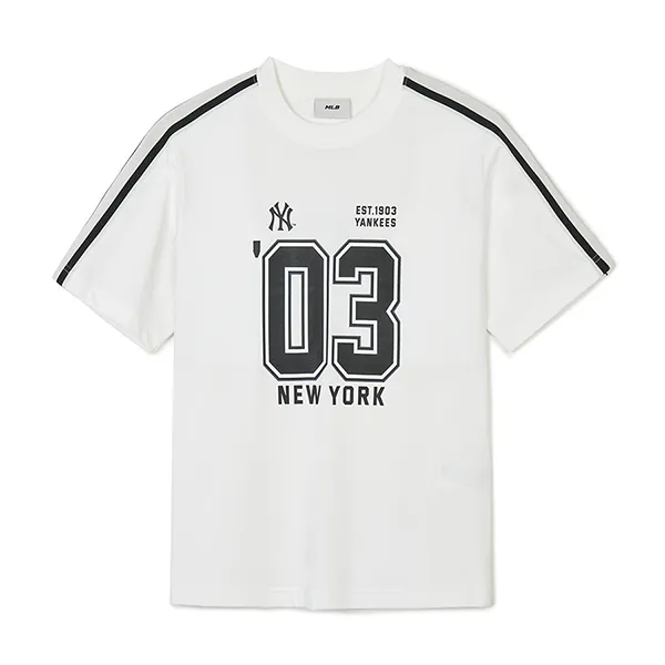 Áo Thun MLB Sports Varsity Track Short Sleeve T-Shirt New York Yankees 3ATSV2143-50IVS Màu Trắng Kem - Thời trang - Vua Hàng Hiệu