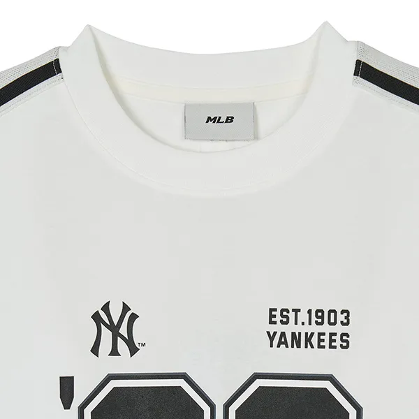 Áo Thun MLB Sports Varsity Track Short Sleeve T-Shirt New York Yankees 3ATSV2143-50IVS Màu Trắng Kem - Thời trang - Vua Hàng Hiệu