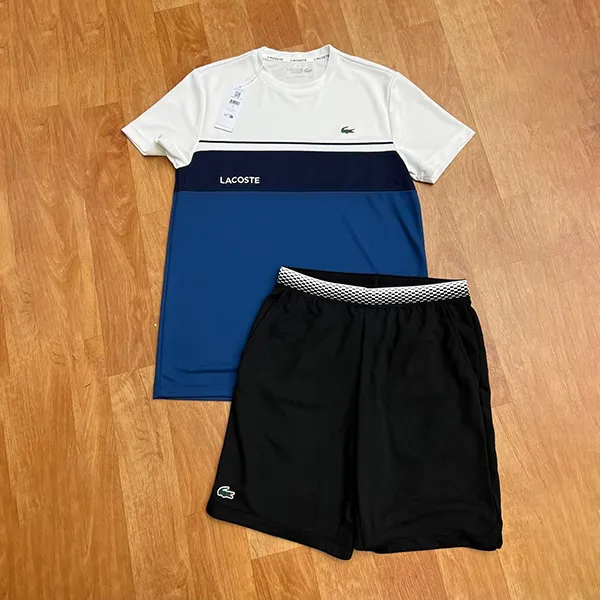 Bộ Quần Áo Cộc Tay Nam Lacoste Men's Sport Ultra Dry Màu Đen/ Xanh/ Trắng Size 4 - Thời trang - Vua Hàng Hiệu